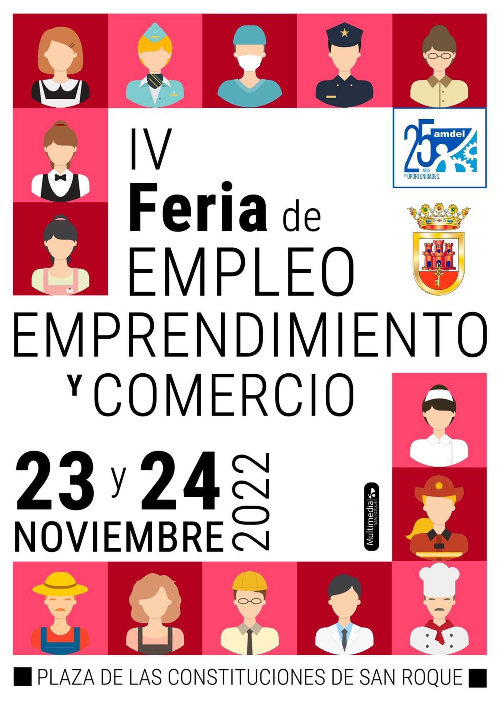 Cartel Feria de empleo San Roque.