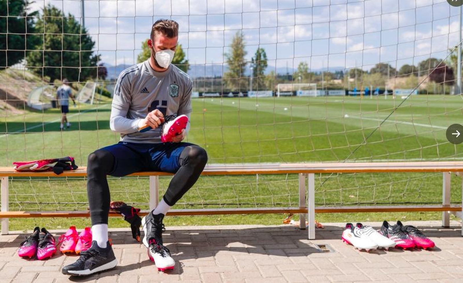 De Gea, antes de entrenar en solitario.