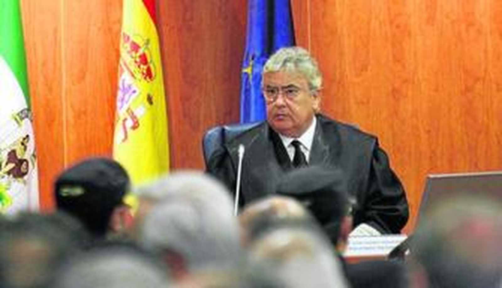 El presidente del tribunal que juzga el caso Malaya, el magistrado José Godino, durante la quinta sesión en la que se debatieron las cuestiones previas.