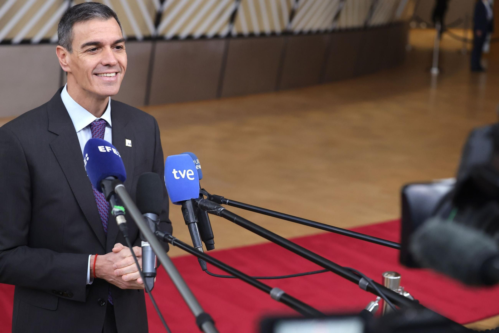 El presidente del Gobierno, Pedro Sánchez, este jueves en Bruselas.