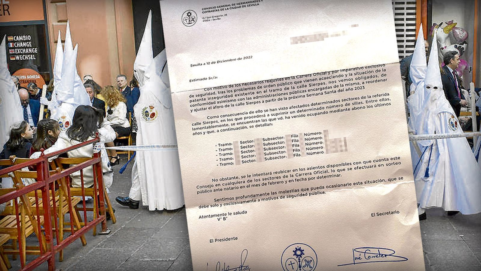 La carta remitida a uno de los abonados afectados de Sierpes.