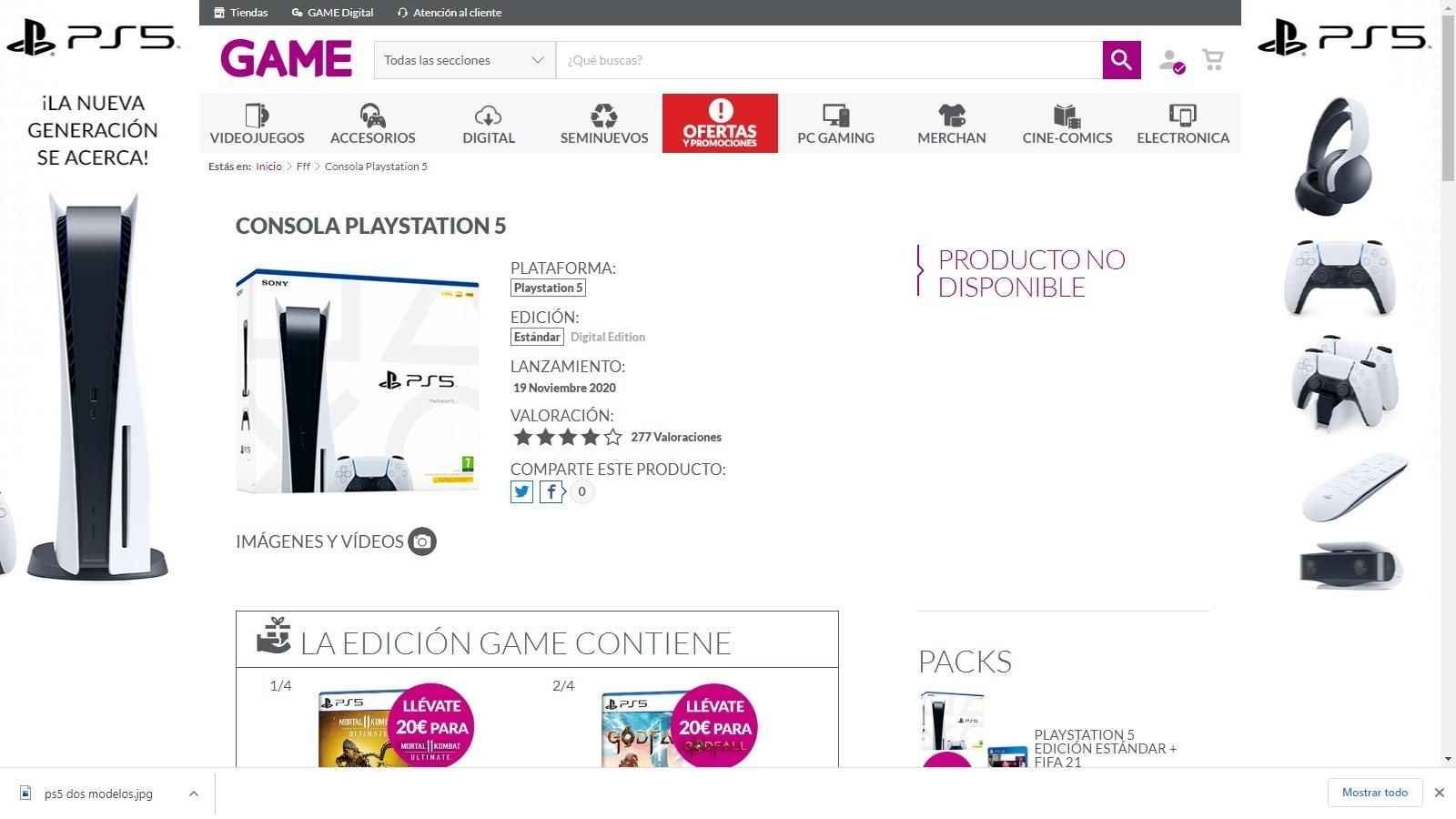 La web de Game se quedó pronto sin existencias esta mañana