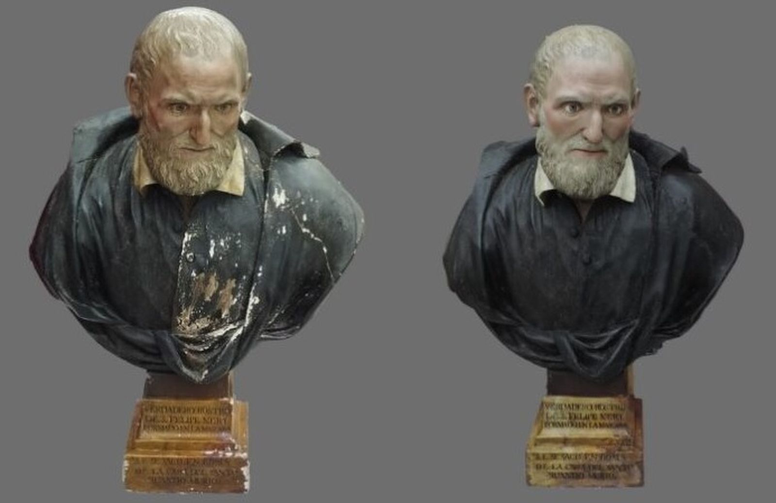 Comparativa del proceso de restauración del busto