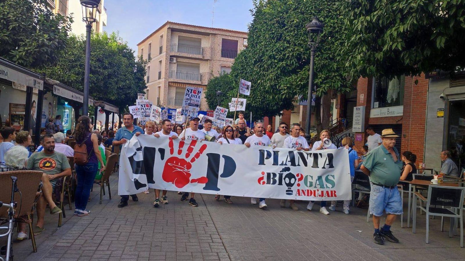 Protesta contra la planta de biometano en Andújar.