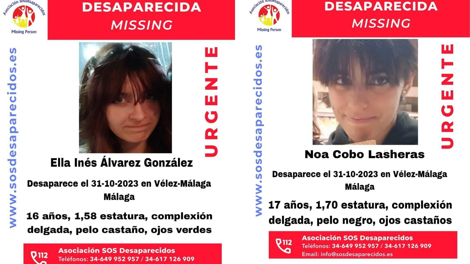 Carteles sobre la desaparición de las jóvenes.