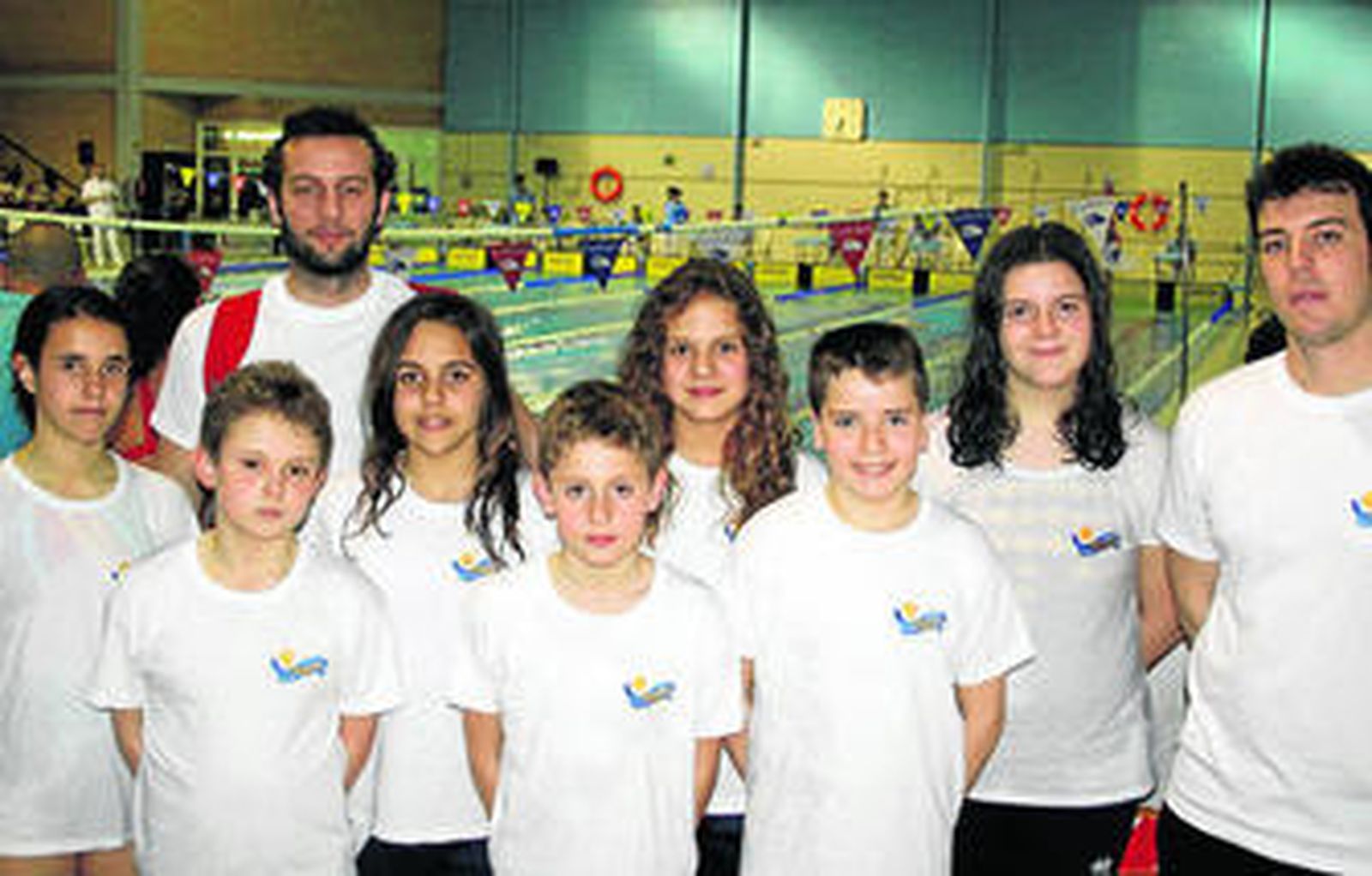 Los siete integrantes del CN Jerez alevín que participaron en el Campeonato de Andalucía.