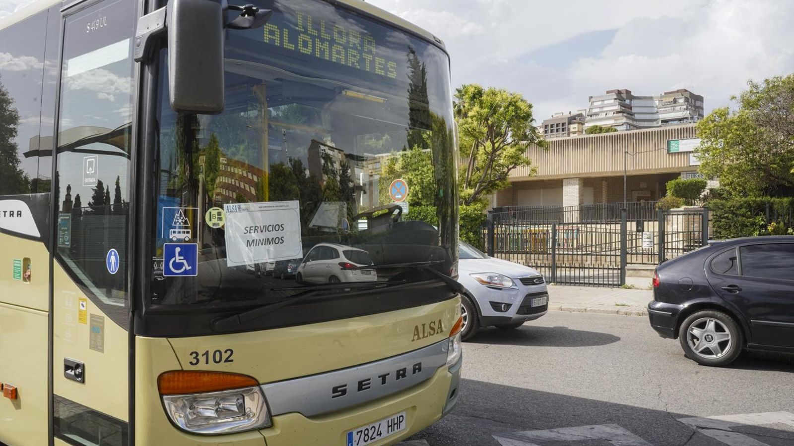Imagen de archivo de una huelga en el transporte interurbano de Granada