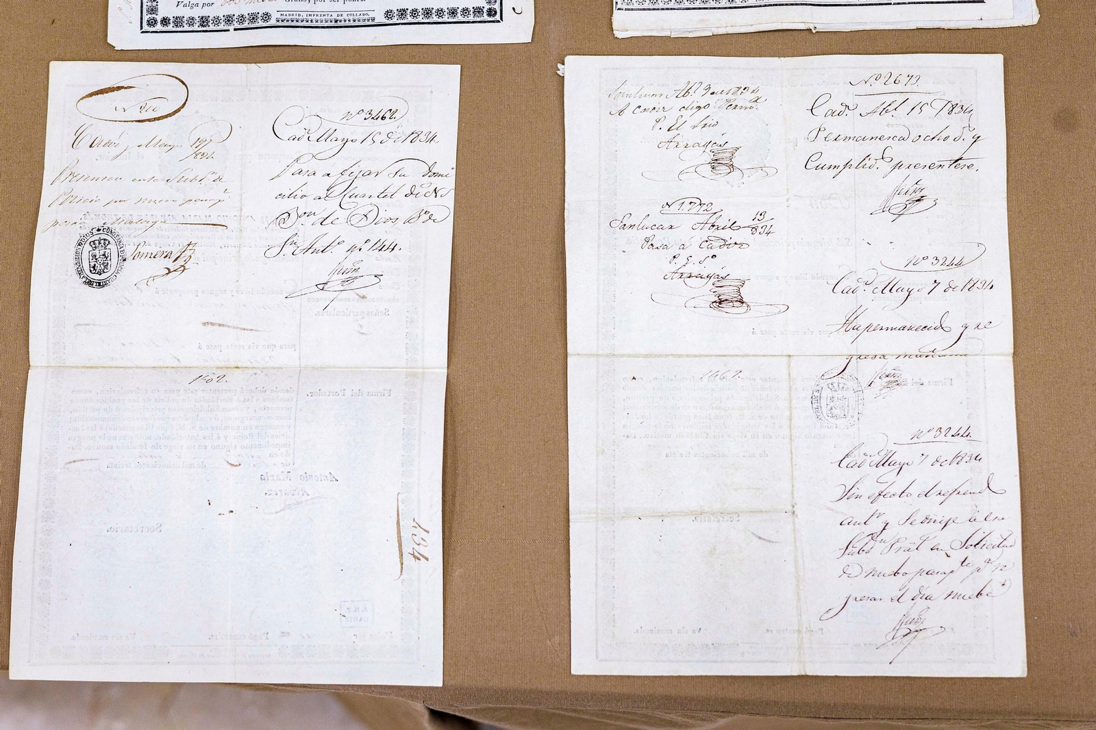 Pasaportes del s. XIX.