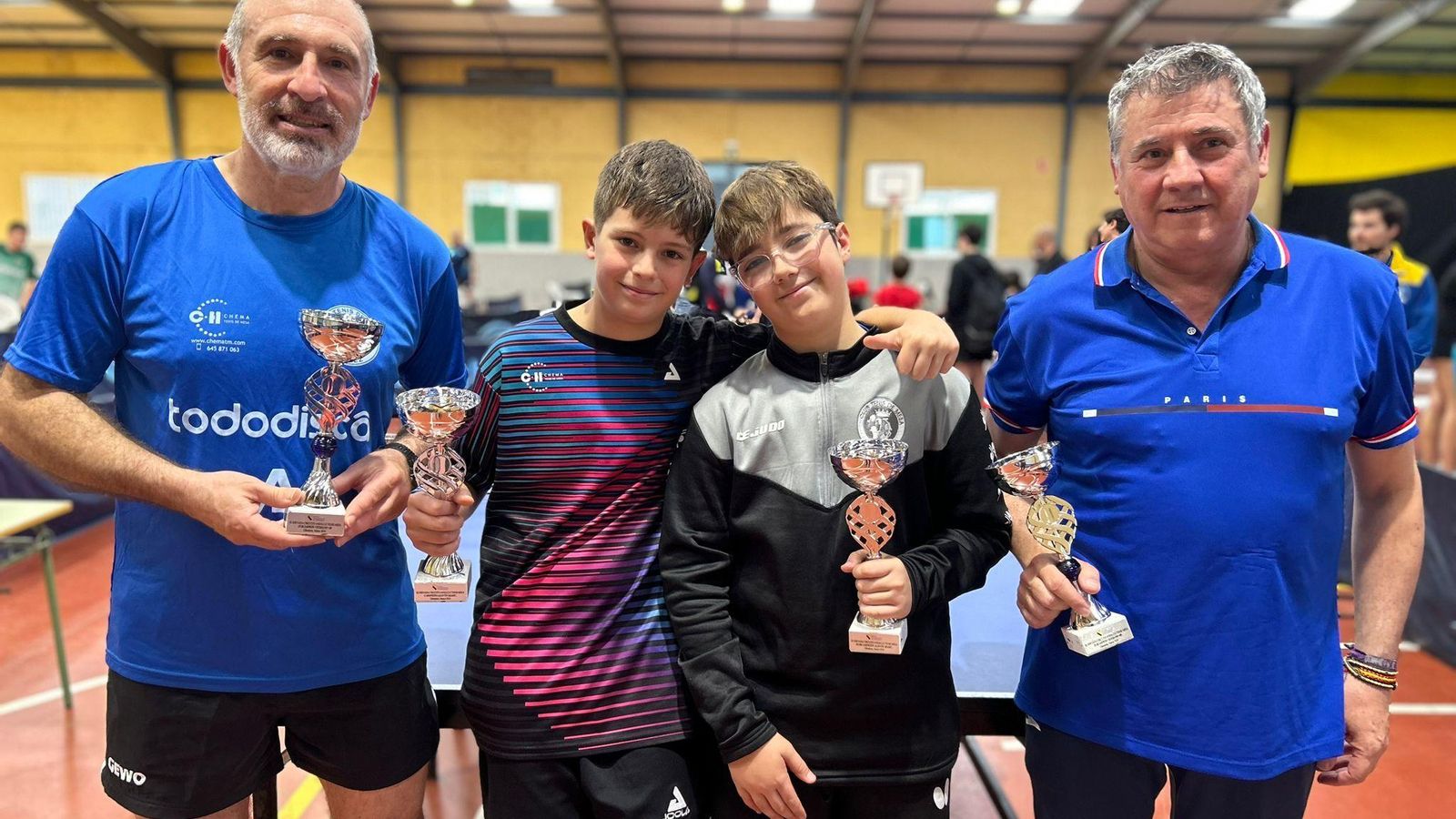 Javier Galán y Virgilio Lora, Sebastián Guerrero y Félix Rosado.