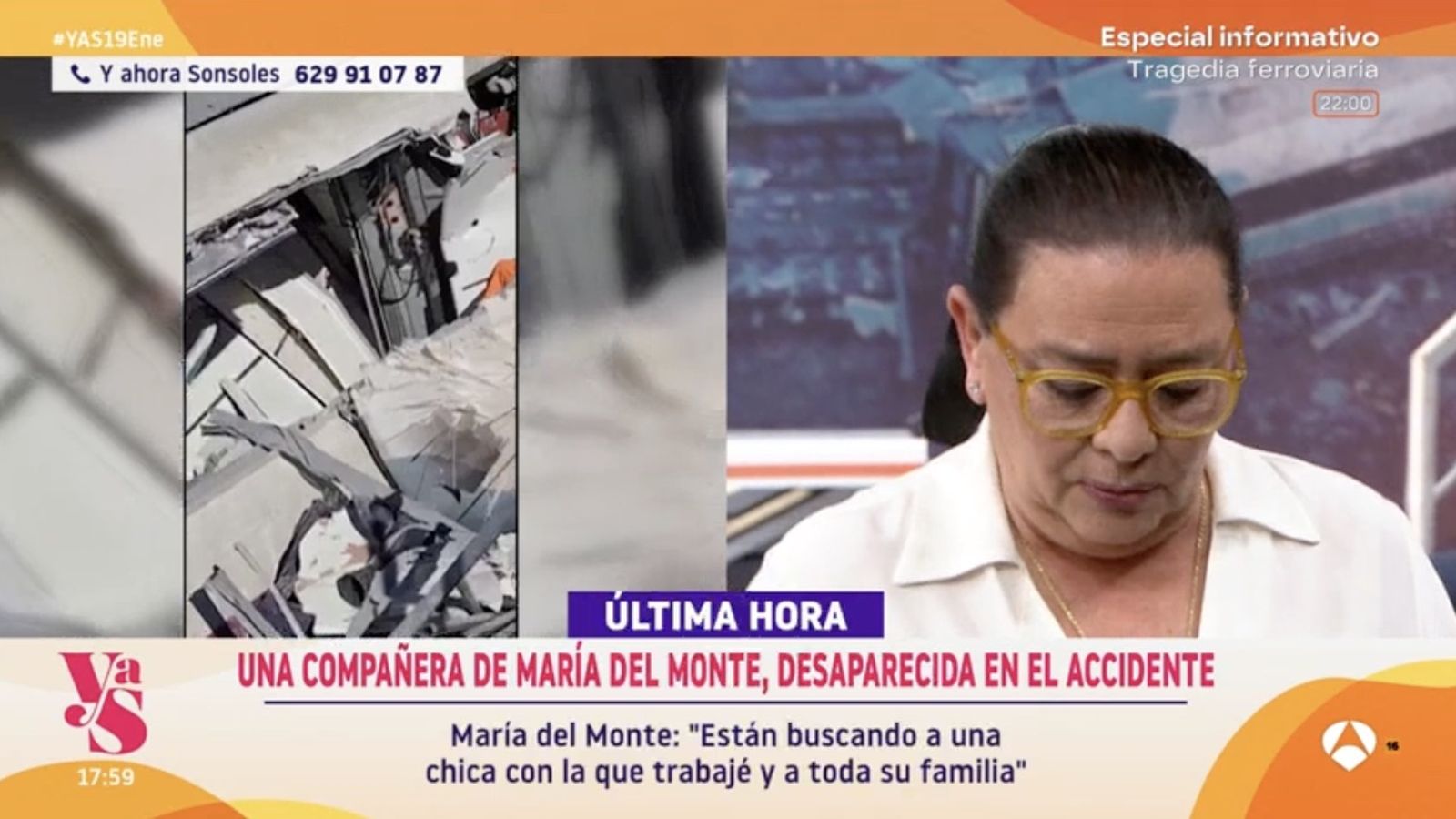 María del Monte, visiblemente emocionada en el programa de "Y Ahora Sonsoles"