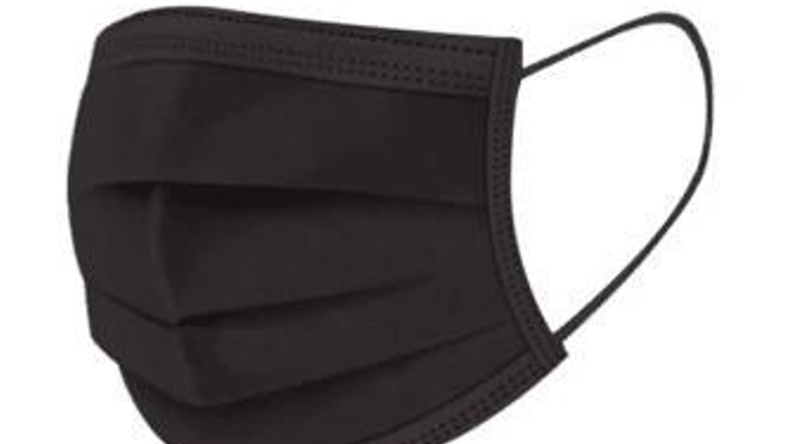 Mascarilla quirúrgica negra.
