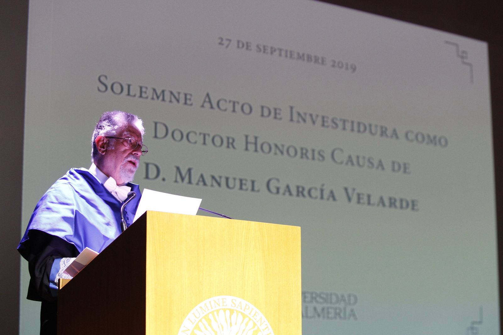 Fotogalería investidura Doctor Honoris Causa Manuel García Velarde. UAL
