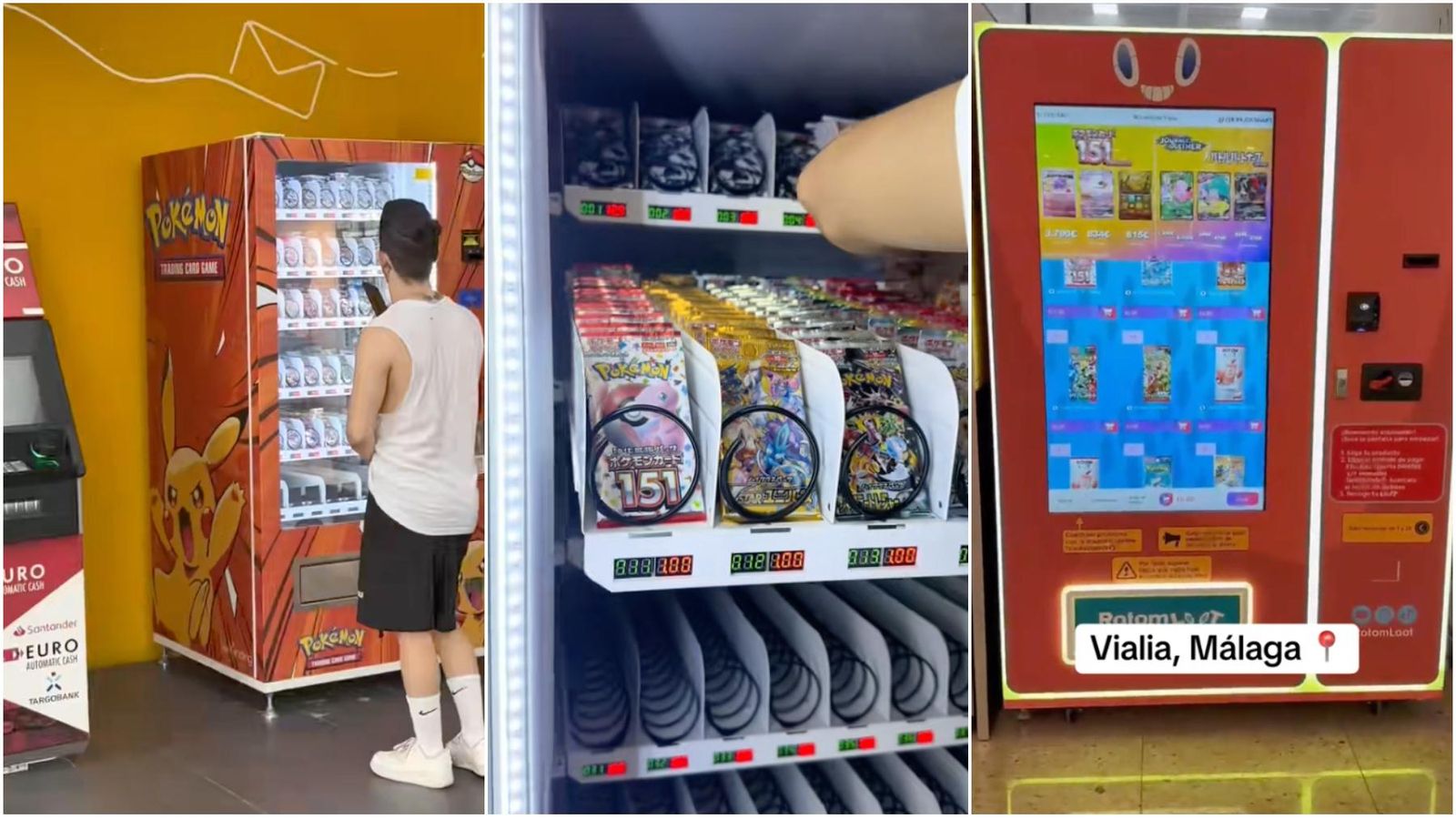 Las máquinas expendedoras de sobres Pokémon en Málaga. Las máquinas expendedoras de sobres Pokémon en Málaga.