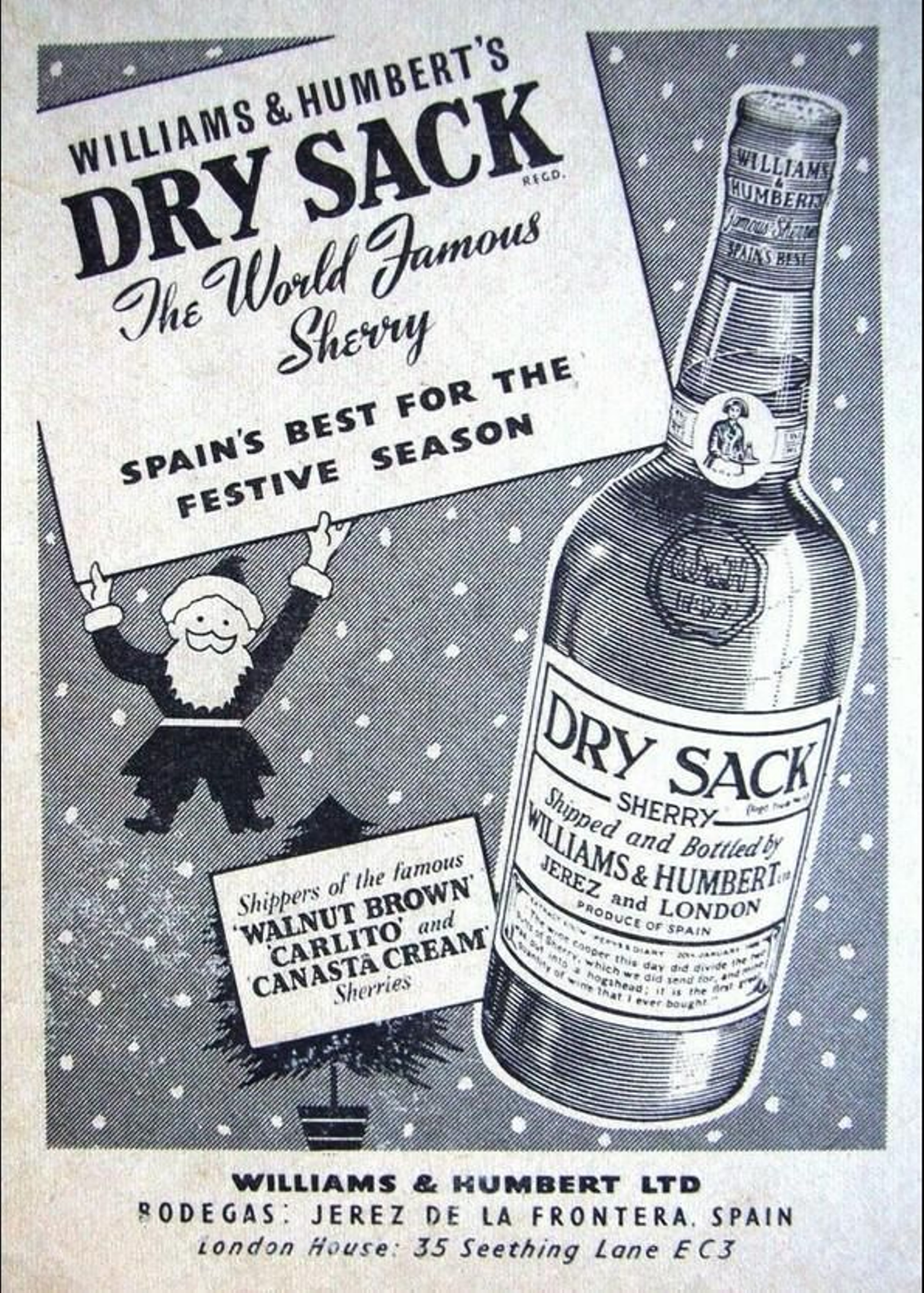 Williams&Humbert en la Navidad inglesa, años ‘50.