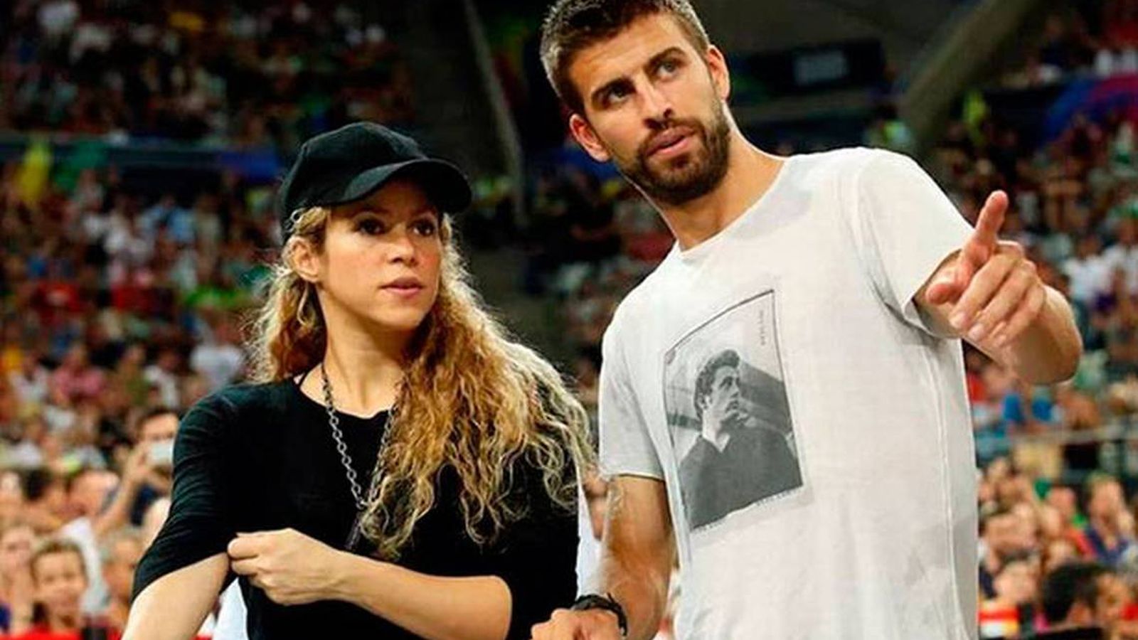 Shakira y Piqué, juntos en un partido de béisbol.