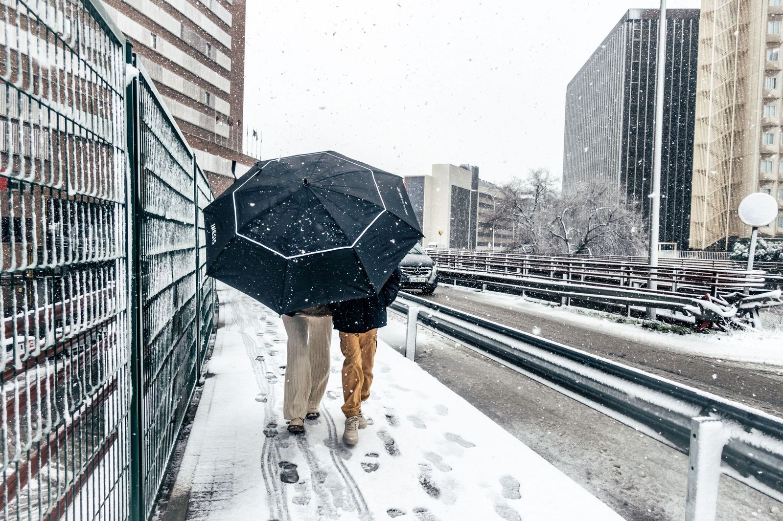 Imágenes de la nevada que ha dejado la borrasca Kristin en Madrid capital