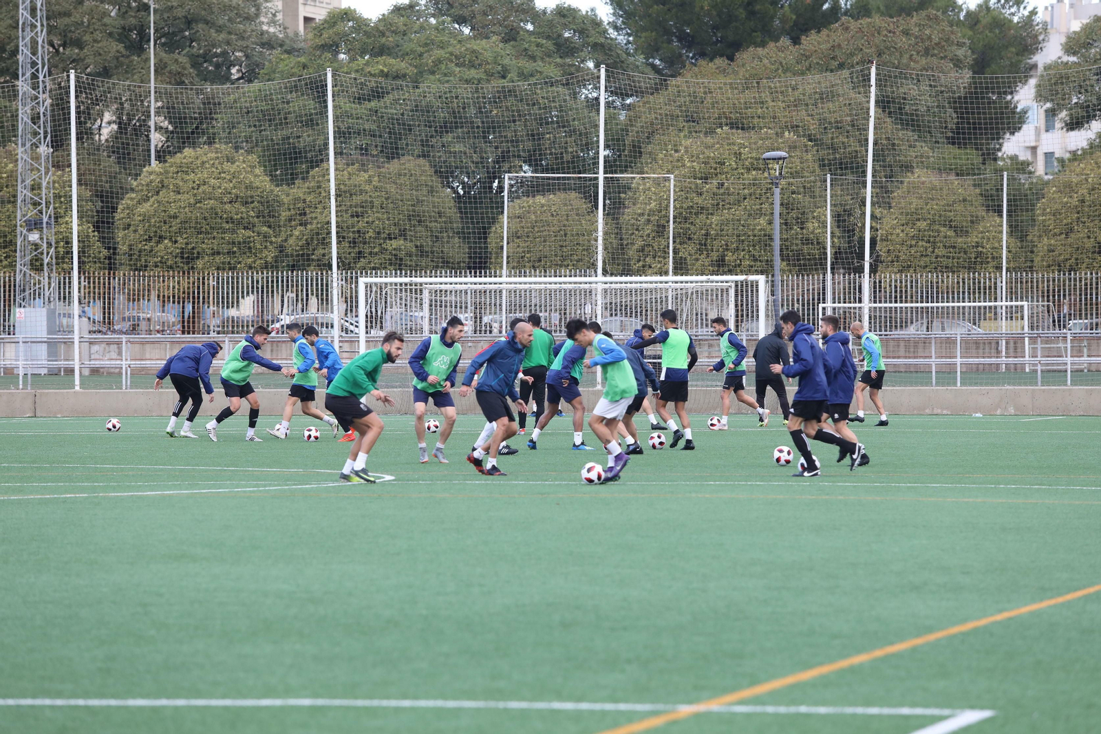 Futbolistas del Xerez CD, en un entrenamiento en La Granja.