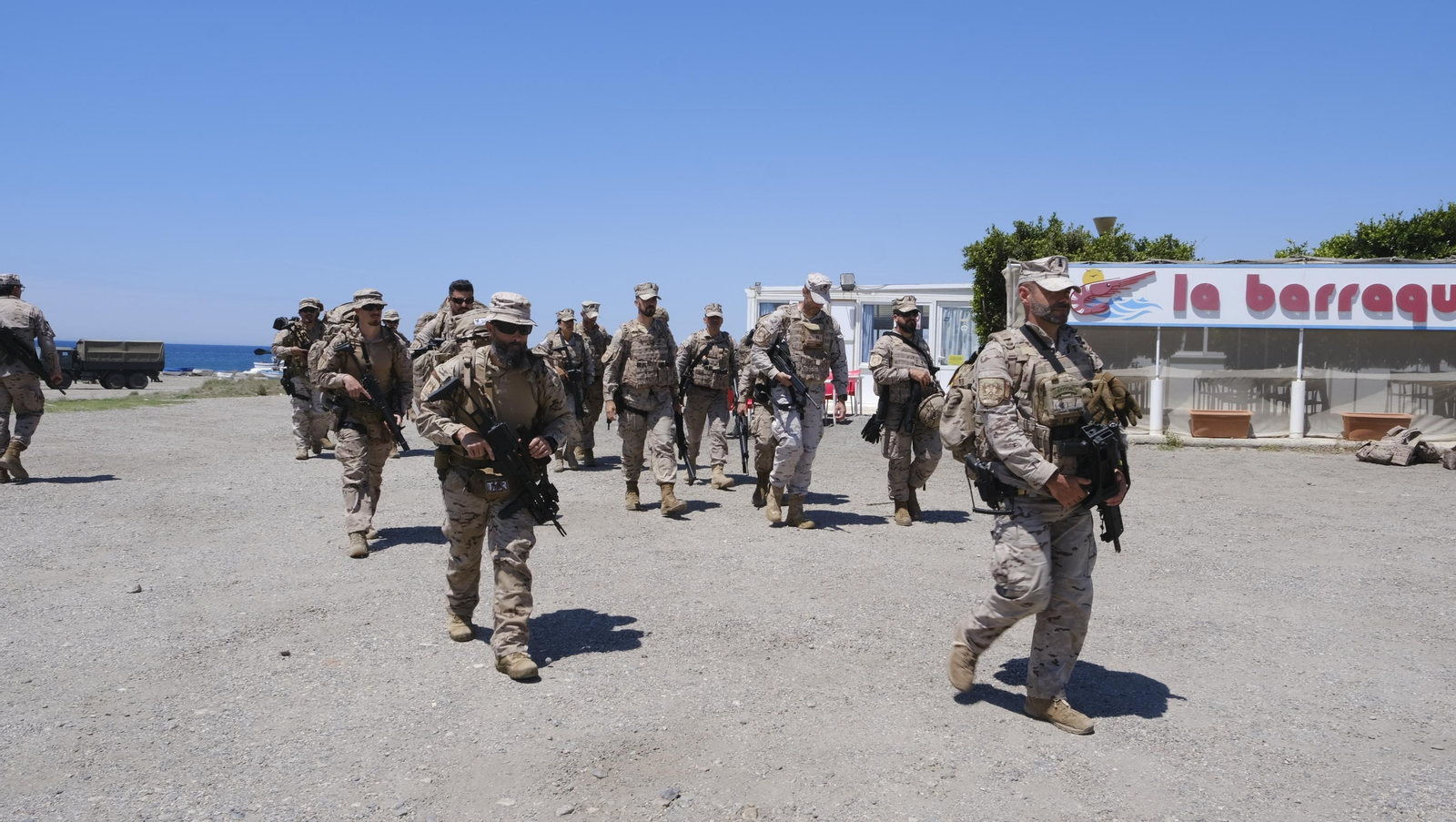 Desembarco de la Infantería de Marina en la Playa del Perdigal, en El Alquián-Almería