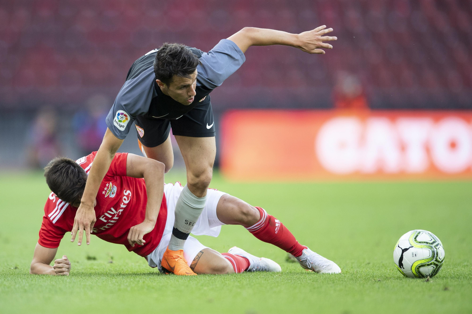 Corchia, en un partido contra el Benfica en esta pretemporada.