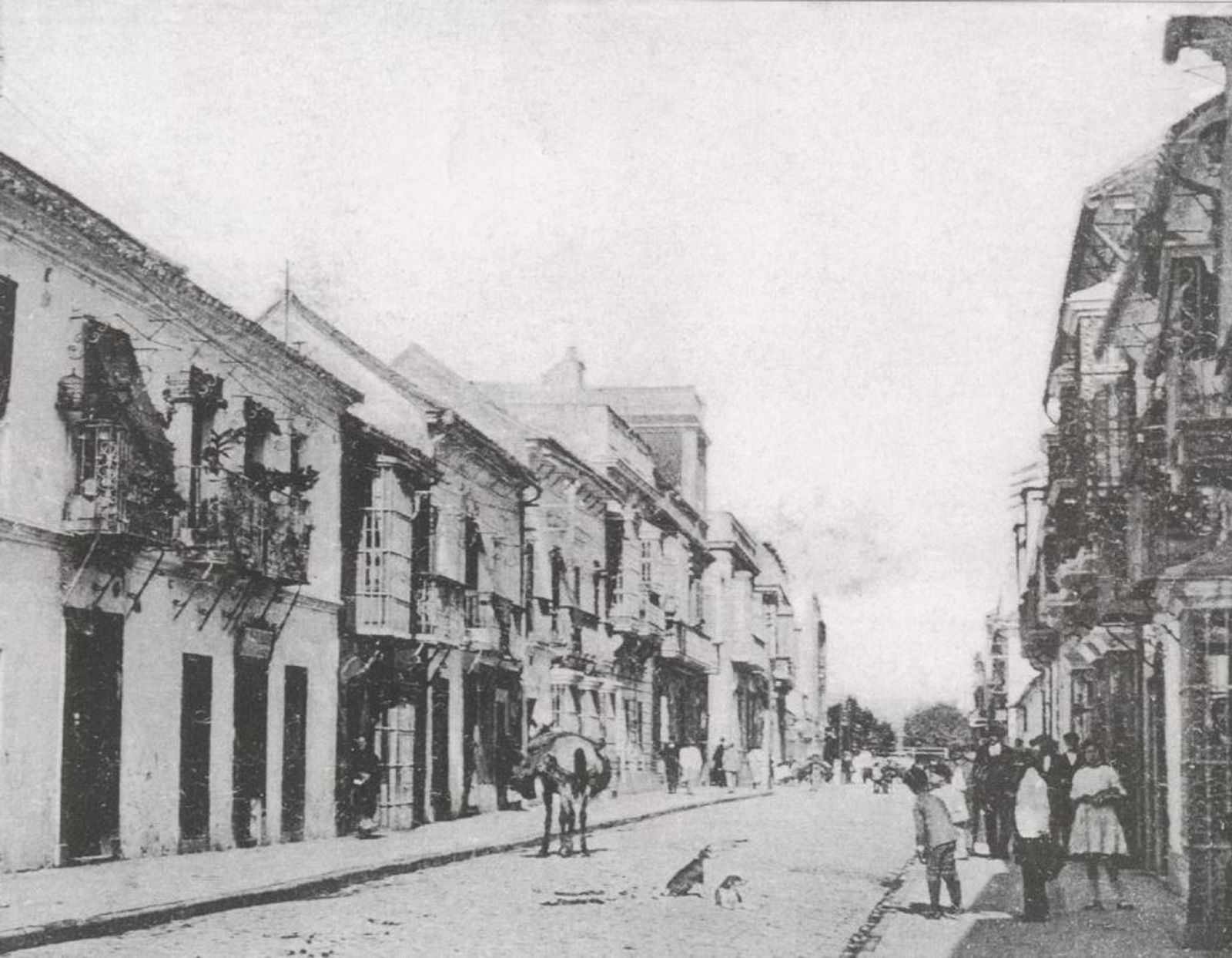 Una de las calles del centro de Algeciras, a principios del siglo pasado.