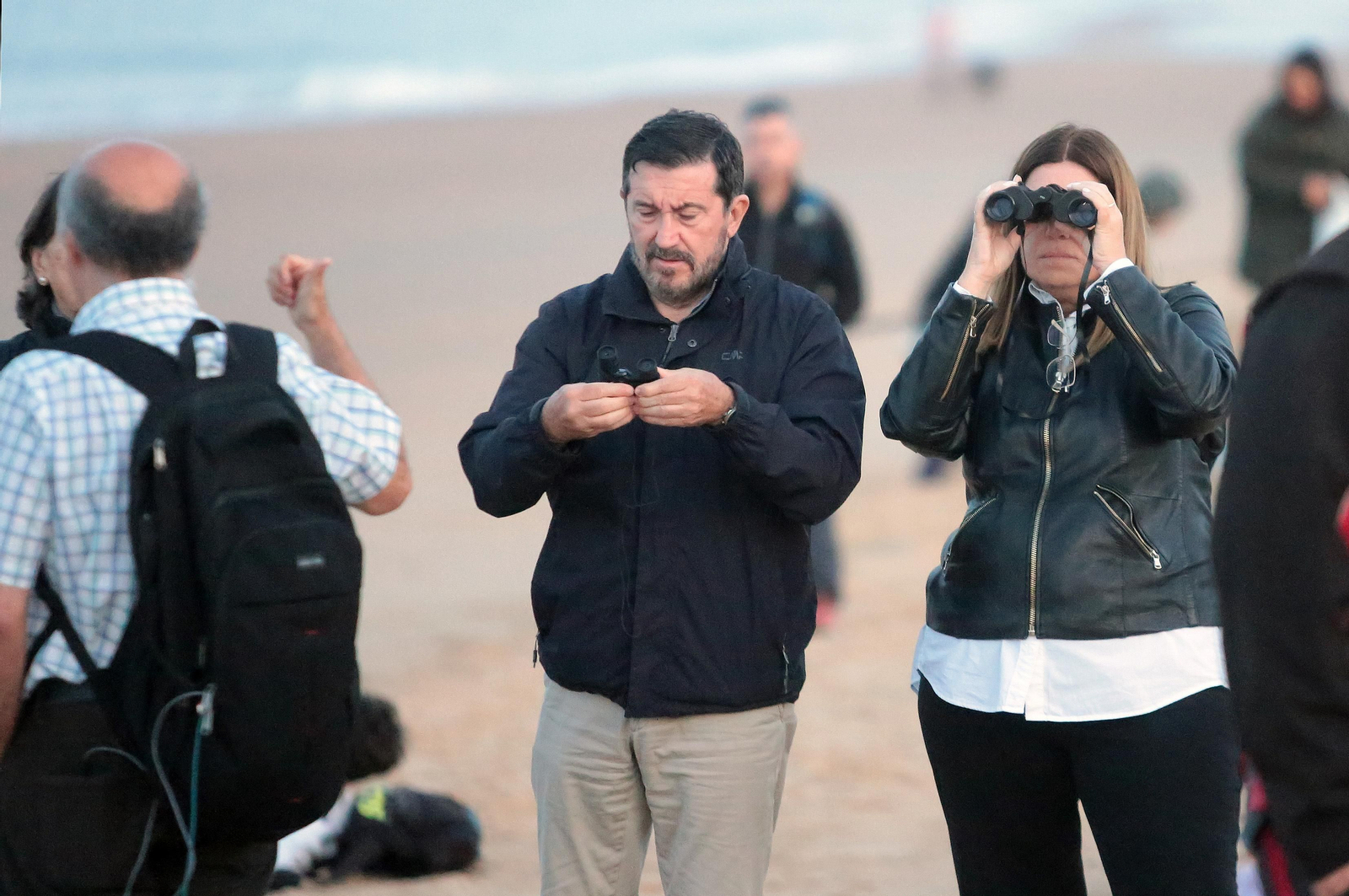 Imágenes del ambiente para ver el lanzamiento del cohete Miura 1
