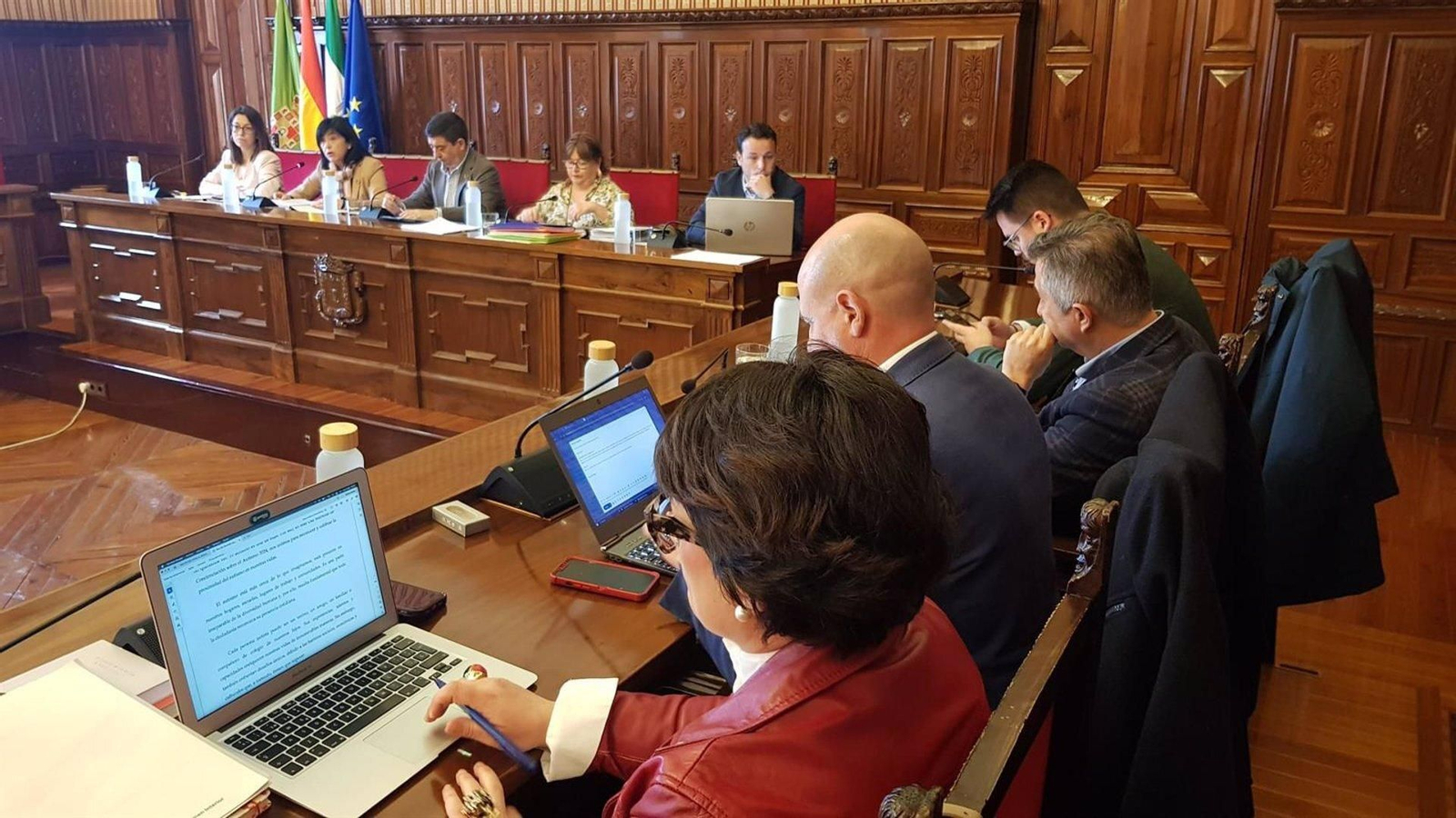 Bancada socialista en el pleno de la Diputación provincial.