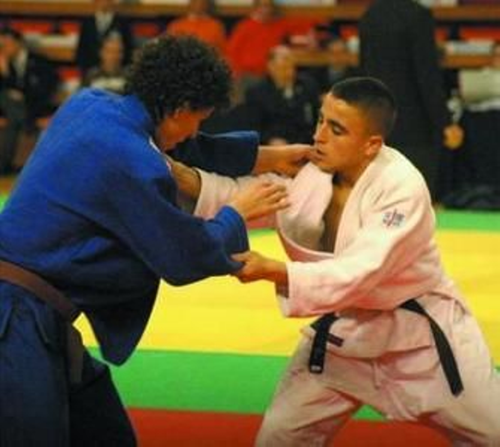 Juanmi Gey (derecha), durante un campeonato de judo.