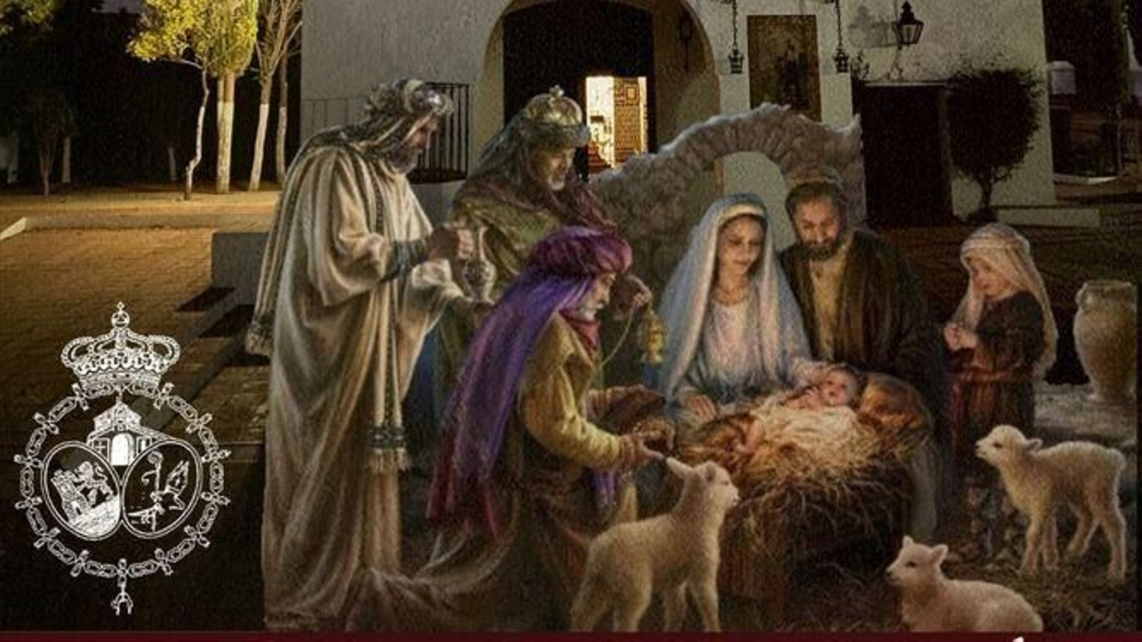 Cartel del belén viviente en la ermita de San Benito de Castilblanco de los Arroyos.