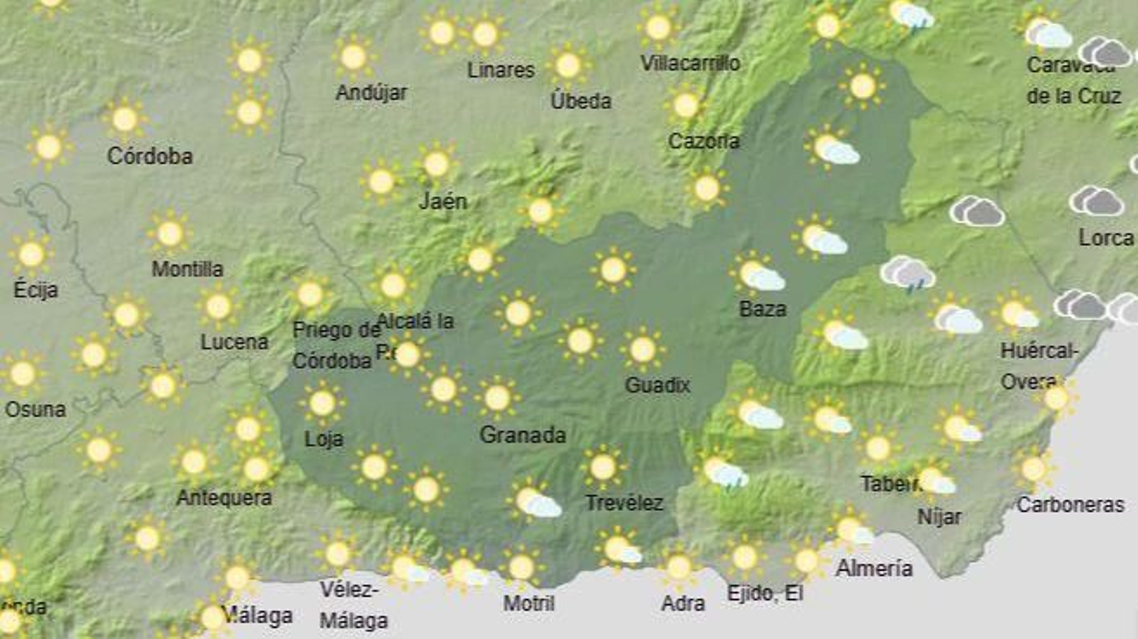 El Tiempo en Granada el 29 de julio de 2025
