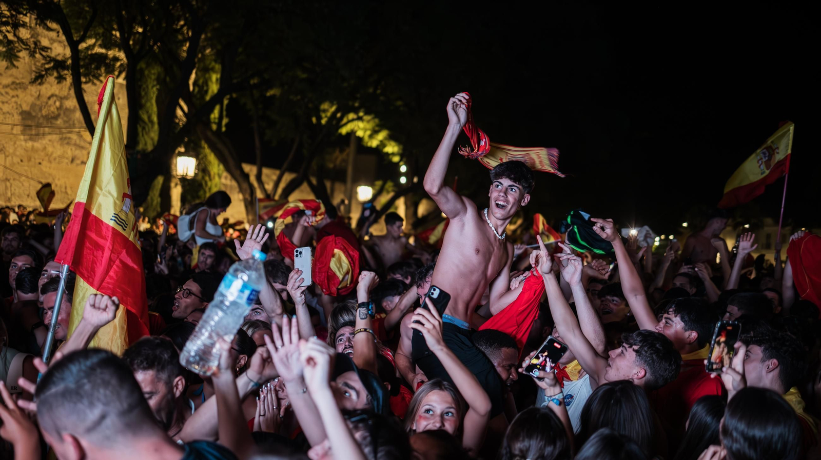 Imágenes de la celebración en Jerez del triunfo de España en la Eurocopa