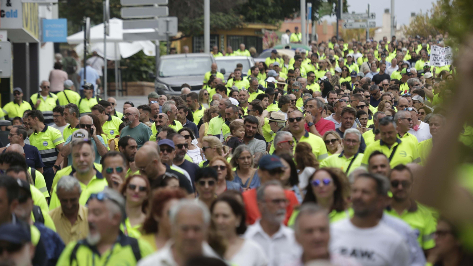 La última manifestación de la plantilla de Acerinox. La última manifestación de la plantilla de Acerinox.