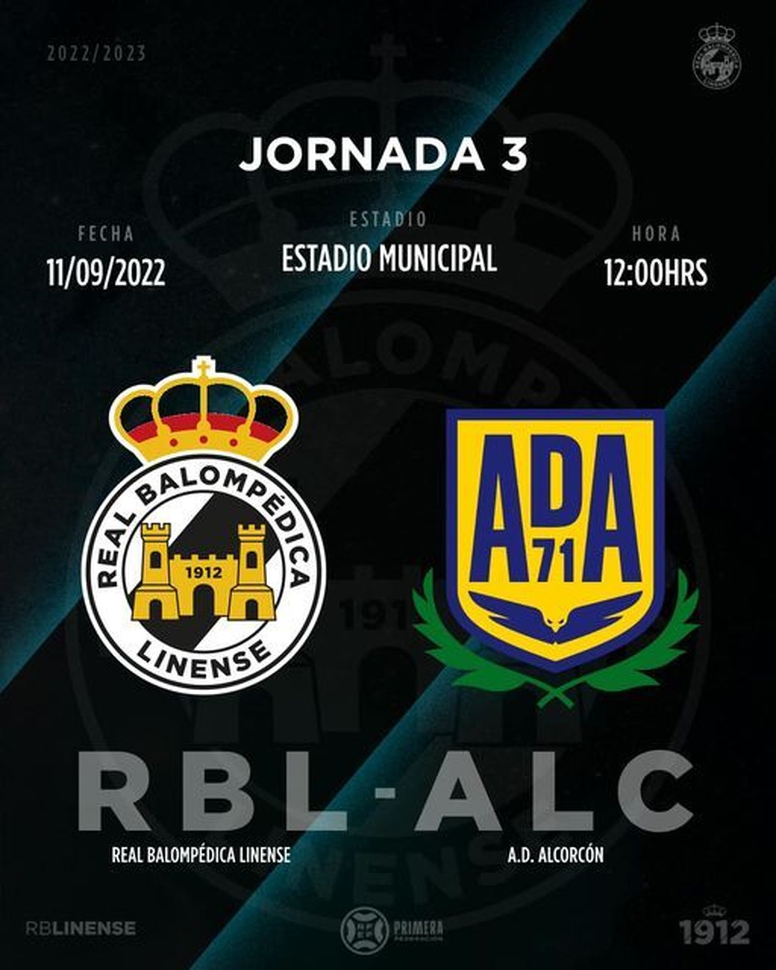 Detalle del cartel en el que se anuncia el Balona-Alcorcón