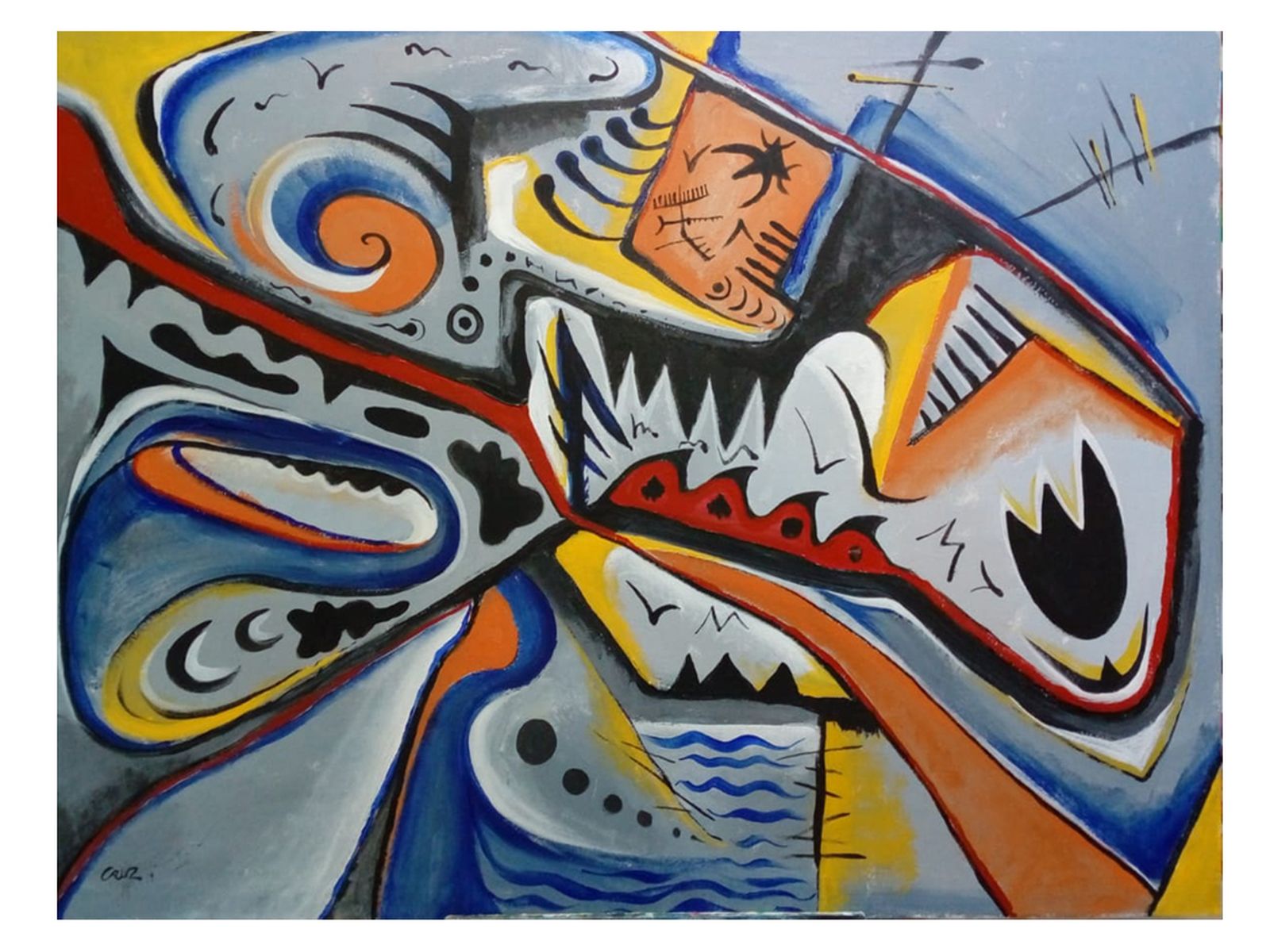 Detalle de una de las pinturas de Manuel Cruz que se exponen en el Museo de Écija.