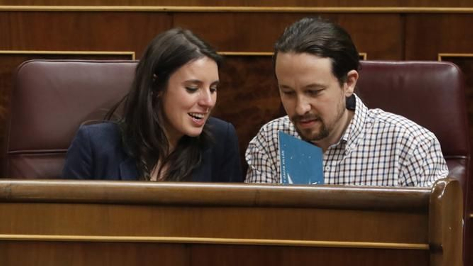Irene Montero y Pablo Iglesias, en el Congreso de los Diputados.