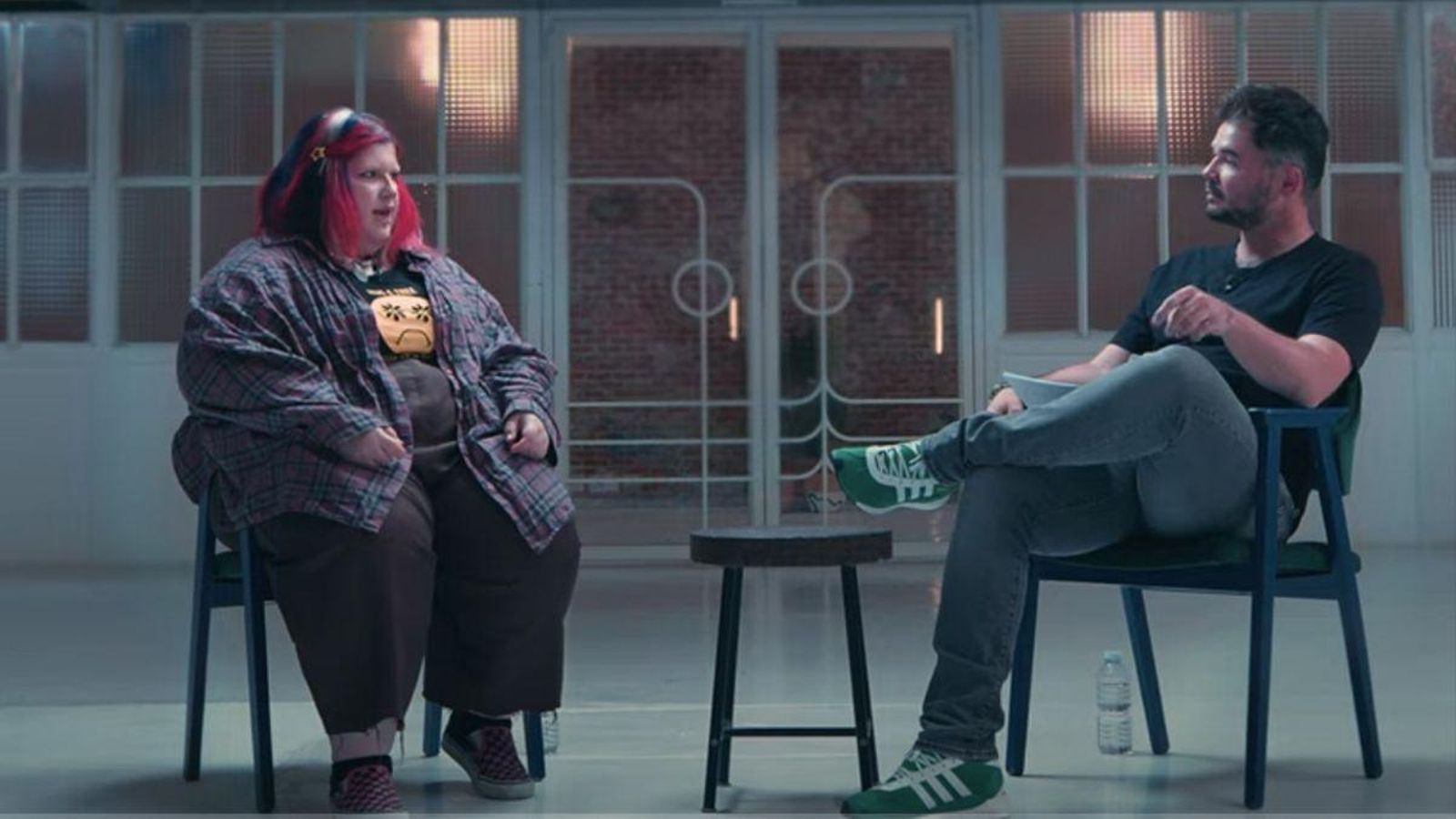 'Soy una pringada', con Rufián, en un momento de la controvertida entrevista.