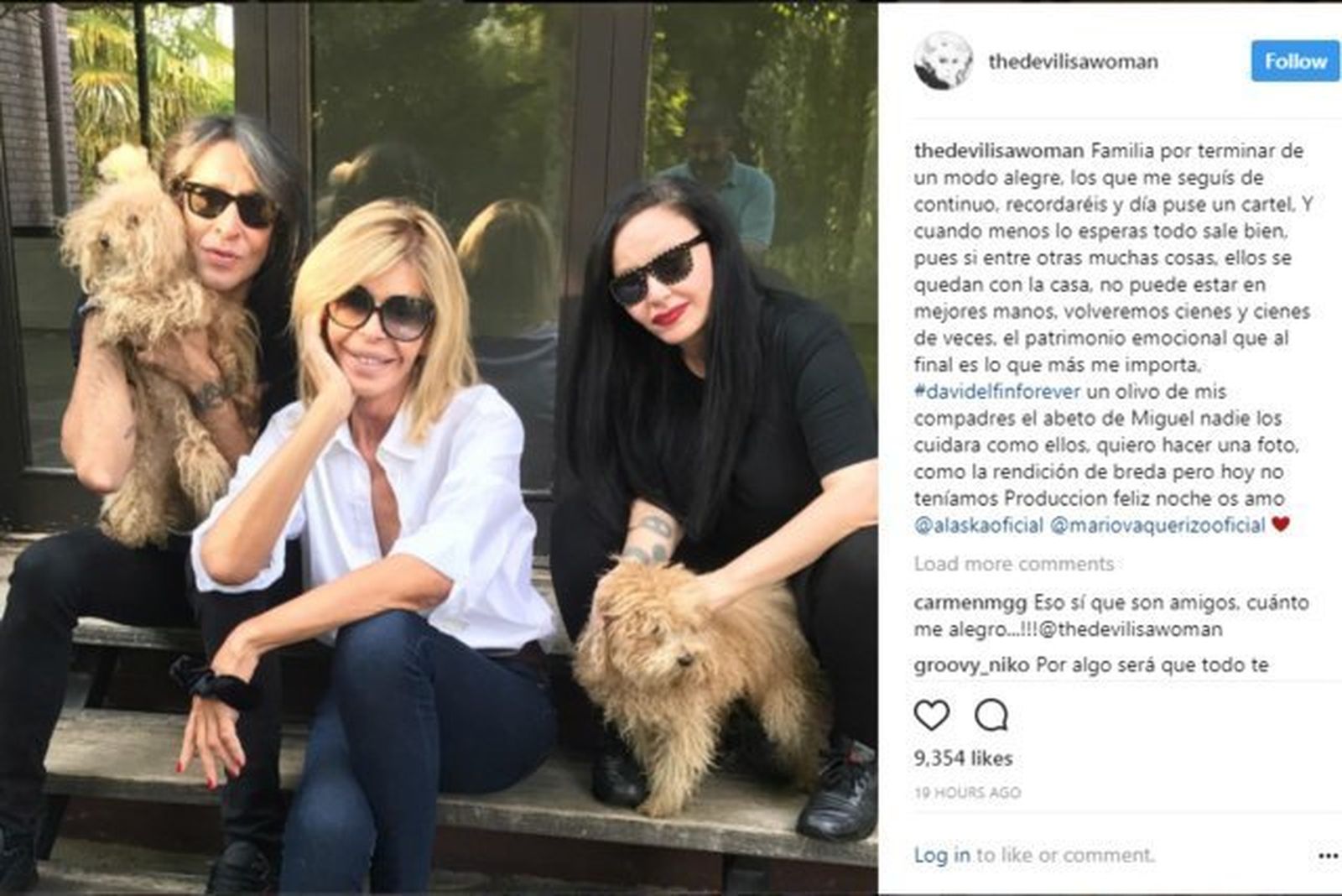 Alaska, Mario y Bibiana han escenificado la compra de la casa de la actriz colgando estas simpáticas fotos en redes sociales.