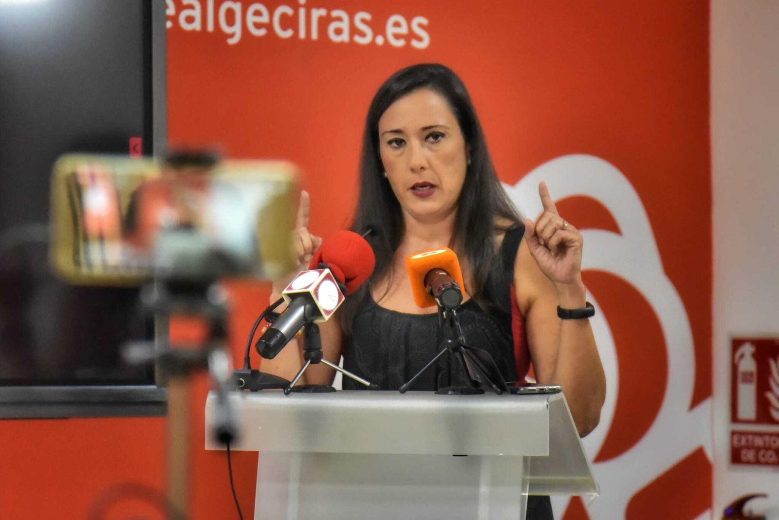 Rueda de prensa de la secretaria general del PSOE de Algeciras, Rocío Arrabal