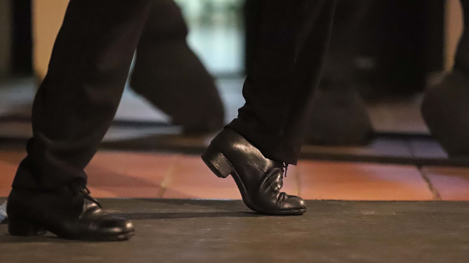 Pasos de flamenco de un bailaor.