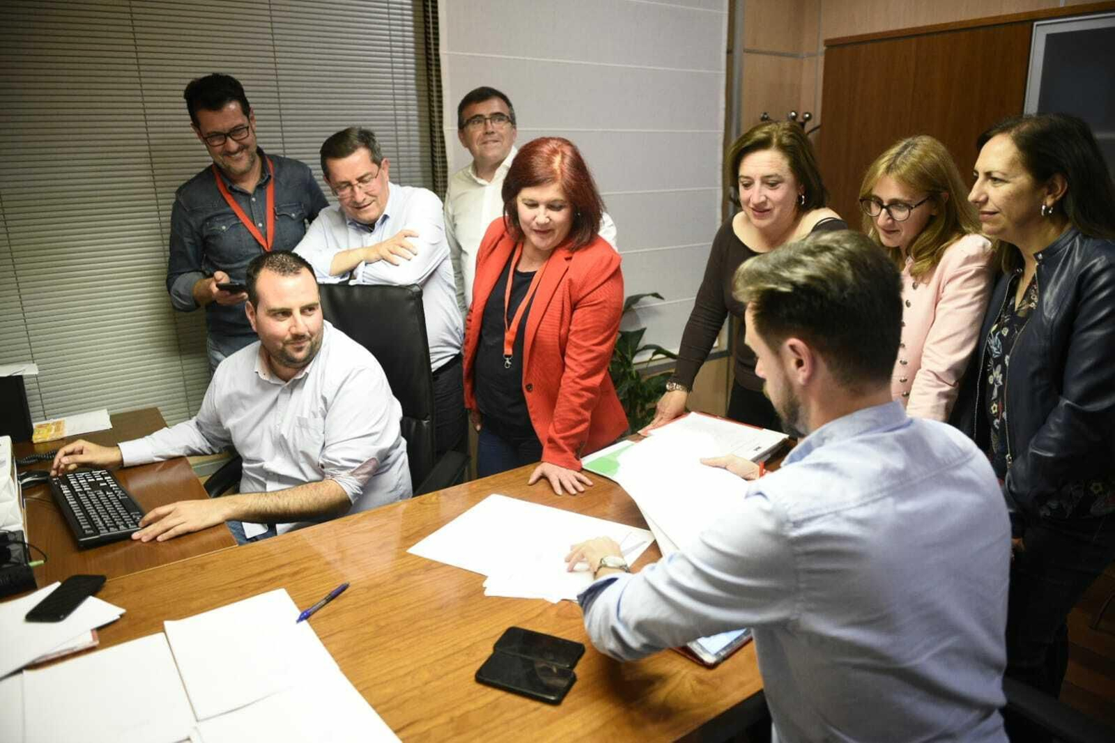 Seguimiento de los resultados en la sede del PSOE