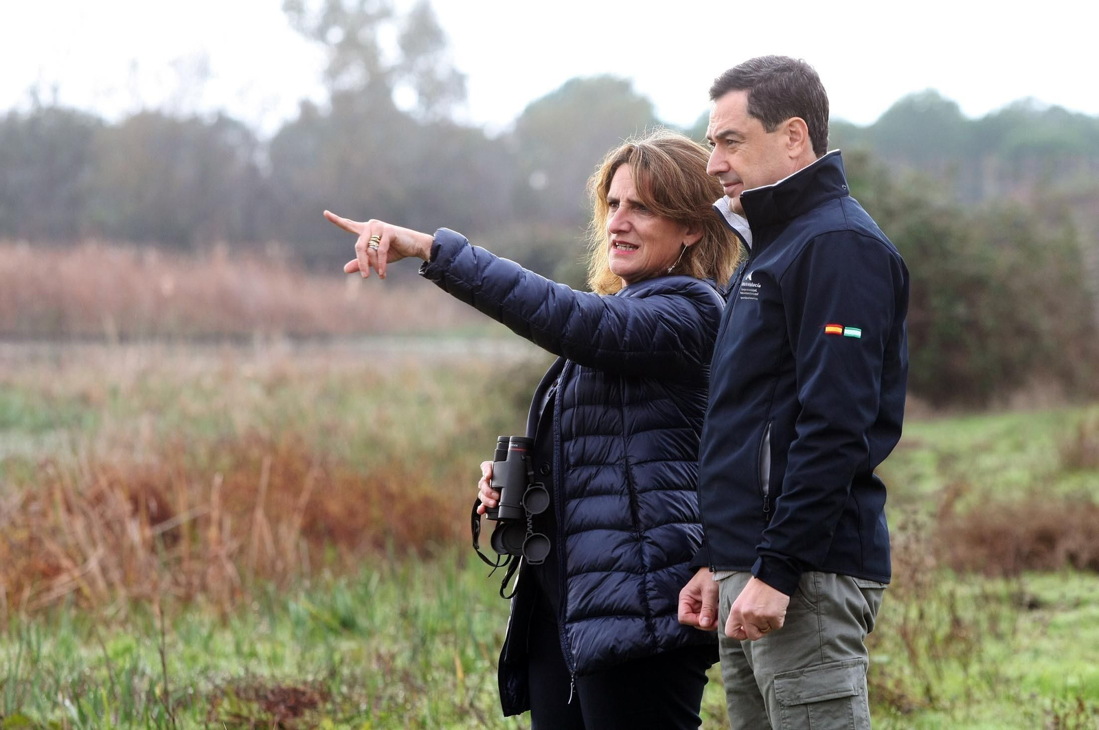 Juanma Moreno y Teresa Ribera, en su visita a Doñana.