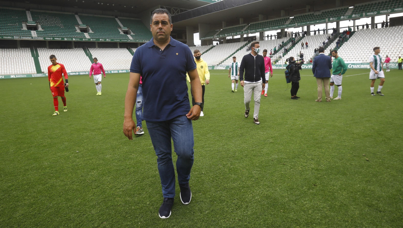 Germán Crespo, a la conclusión del partido con el Cádiz B en El Arcángel.