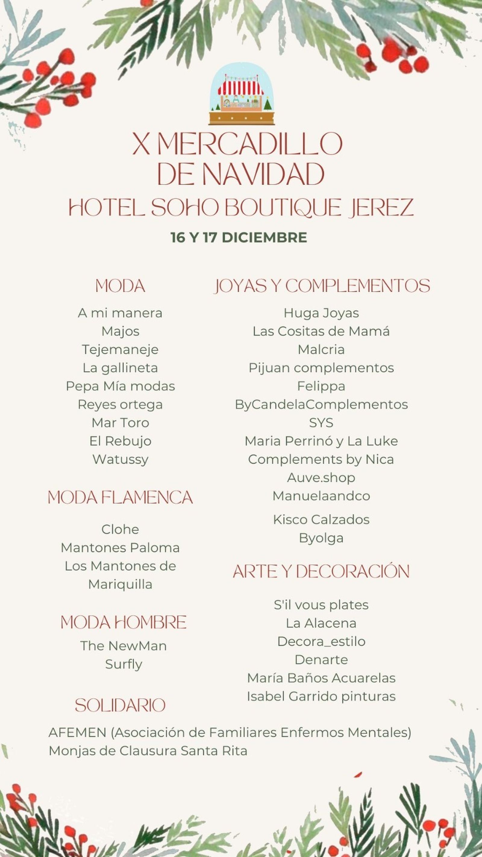 Marcas participantes en el Mercadillo.