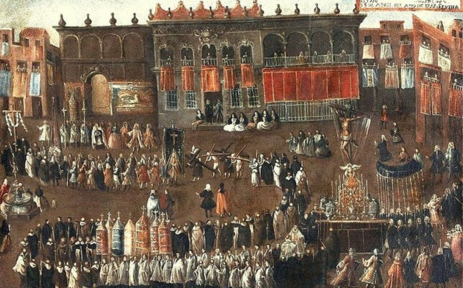 Procesión de rogativas con el Santo Crucifijo.