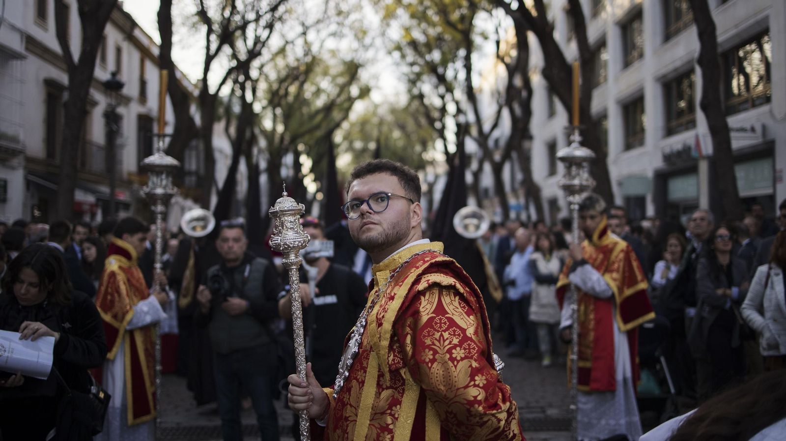 Imágenes de la Hermandad de La Lanzada en el Jueves Santo de Jerez 2025