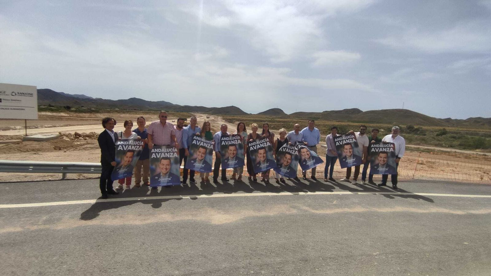 Representantes del Partido Popular en la Autovía del Almanzora.