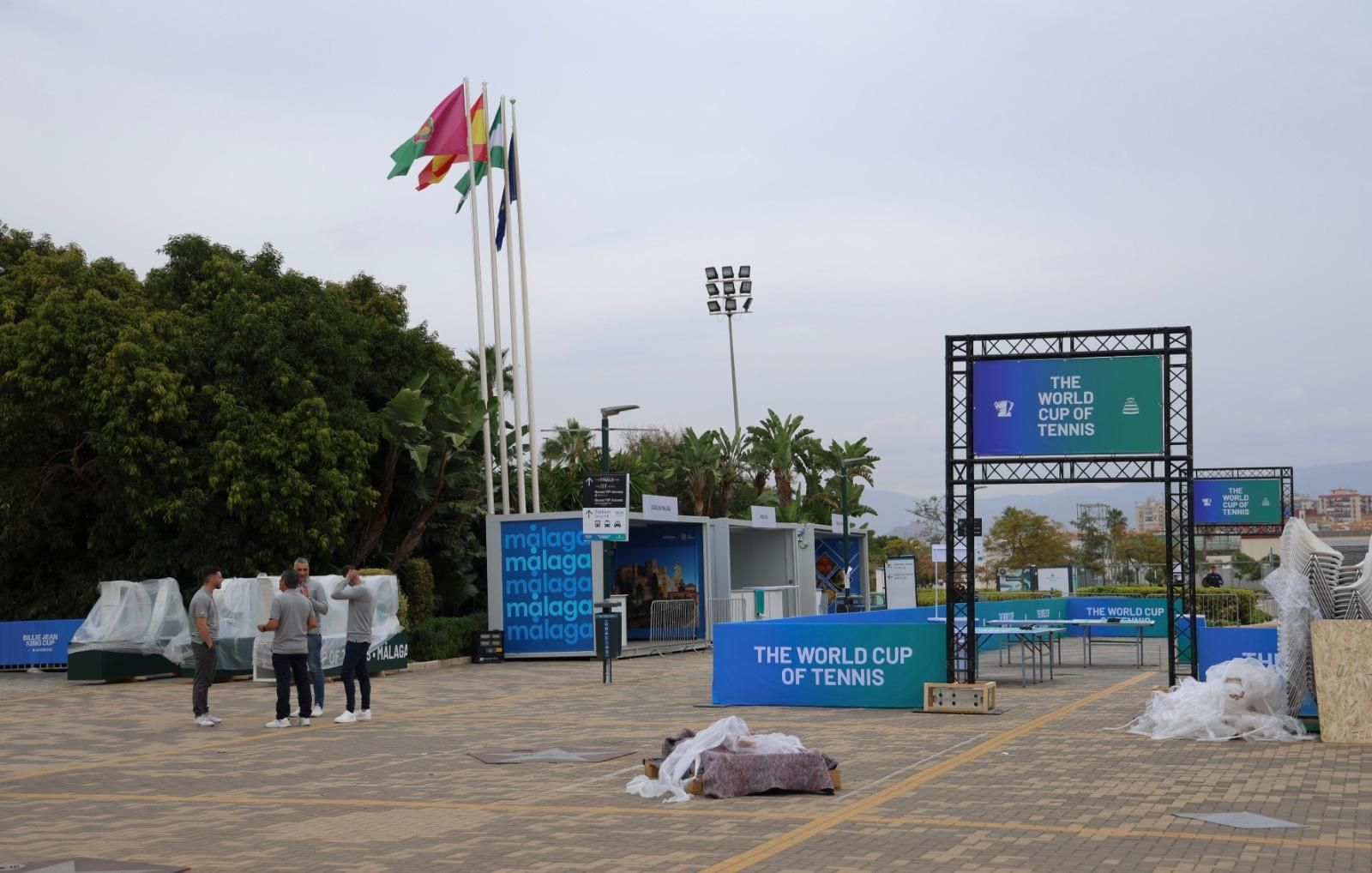 Las fotos del Carpena casi listo para la Copa Davis y la Billie Jean King Cup en Málaga