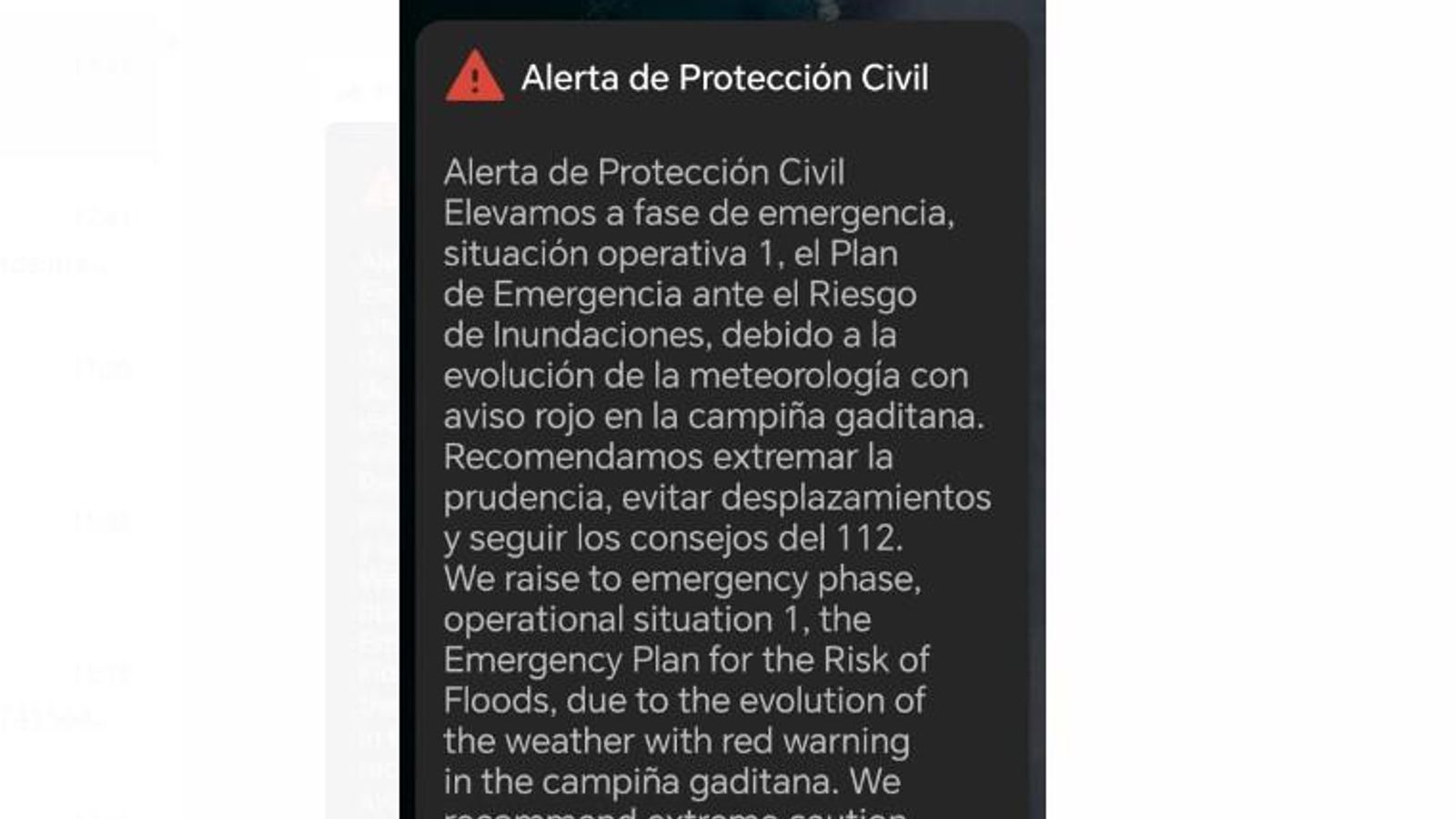 La alerta enviada por la Junta a la campiña de Jerez el jueves pasado. La alerta enviada por la Junta a la campiña de Jerez el jueves pasado.