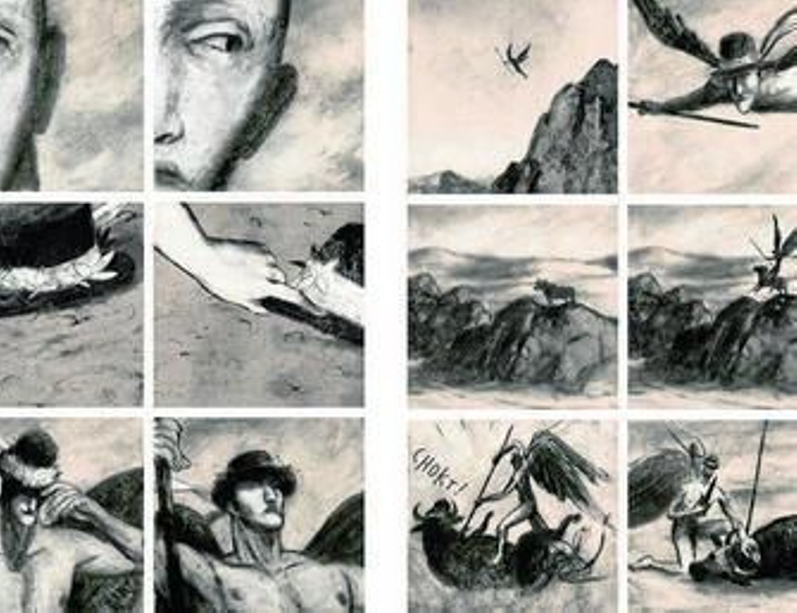 Arriba y sobre estas líneas, tres páginas de 'El paraíso perdido', adaptación del poema épico de John Milton (1608-1674) en clave de novela gráfica a cargo de Pablo Auladell (Alicante, 1972) y recientemente publicada por la editorial Sexto Piso: una aproximación portentosa y libre a un texto fundacional de la literatura inglesa. Arriba y sobre estas líneas, tres páginas de 'El paraíso perdido', adaptación del poema épico de John Milton (1608-1674) en clave de novela gráfica a cargo de Pablo Auladell (Alicante, 1972) y recientemente publicada por la editorial Sexto Piso: una aproximación portentosa y libre a un texto fundacional de la literatura inglesa.