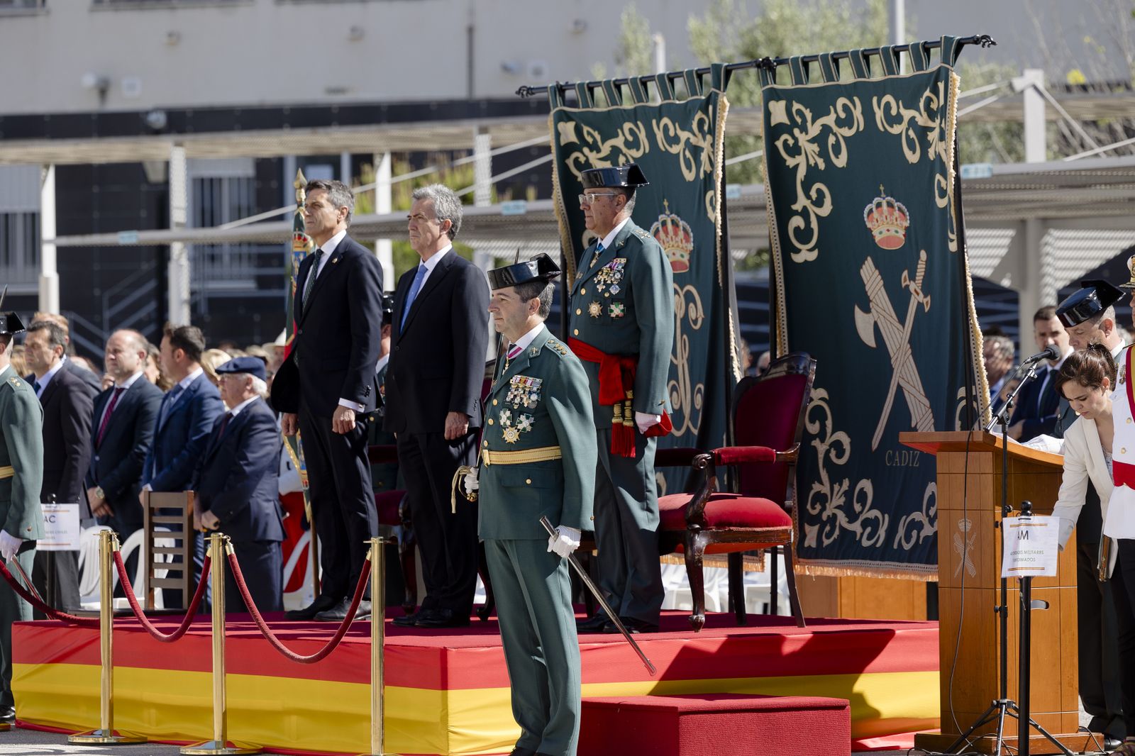 Toma de posesión del coronel Luis Martín Velasco como jefe de la Comandancia de la Guardia Civil  de Cádiz
