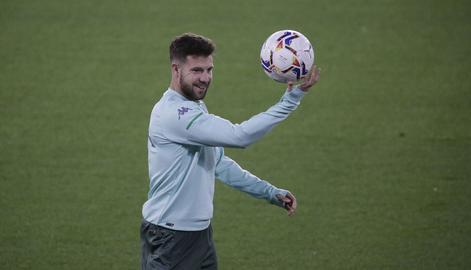Aitor Ruibal, en el entrenamiento de este domingo.